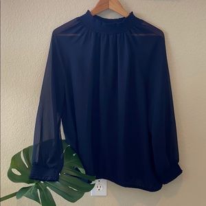 Long sleeve sheer blouse